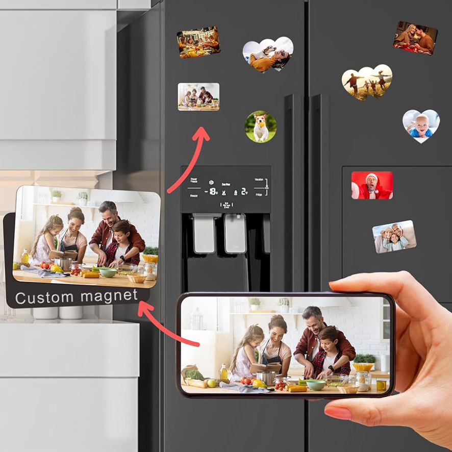 Custom photo magnets for keepsakes